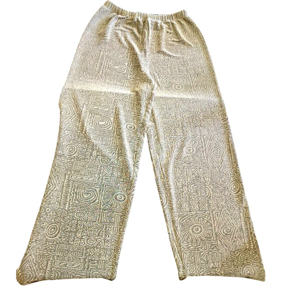 Chico's Design Abstract Geometric Tribal Inspired Lounge Textured Pants 8/10